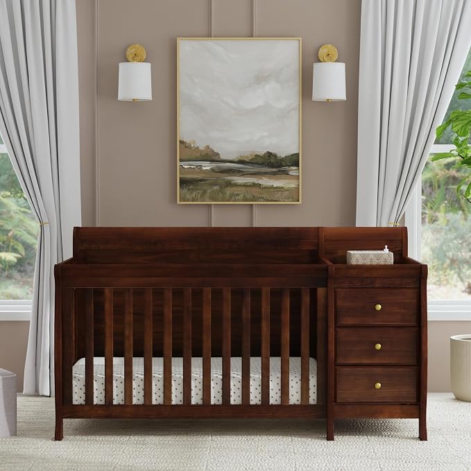 DaVinci Kalani 4-in-1 Convertible Baby Crib & Changing Table Combo - GREENGUARD Gold Certified - Toddler Bed, Daybed, Full-Size Bed Conversion - 4 Adjustable Mattress Heights - White | GREENGUARD Gold Certified, Converts to Toddler Bed, Daybed & Full-S...