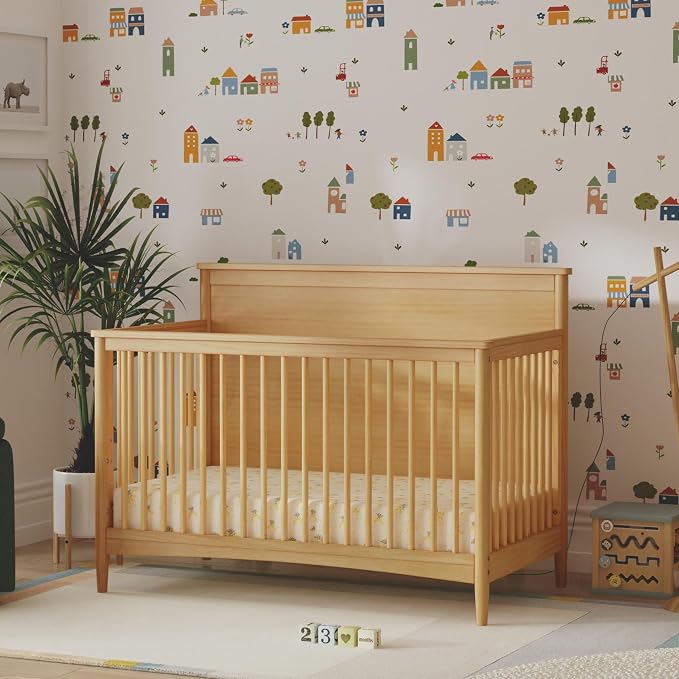Davinci Frem 4-in-1 Convertible Crib in Honey, GREENGUARD Gold Certified