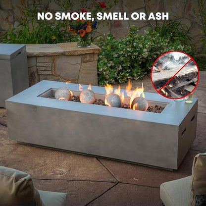 Stanbroil Ceramic Balls - 6" Round Fire Stones for Fire Pit Fire Bowl and Fireplace - Set of 4, Gray