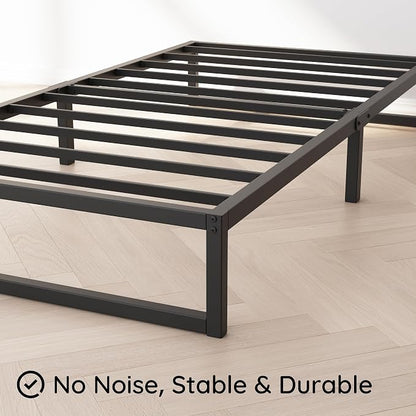 Richwanone 8 Inch Twin Bed Frames Heavy Duty Metal Platform Bed, Black | Twin Size Bed Frames, Metal Platform Mattress Foundation with Steel Slat Support, No Box Spring Needed, Easy Assembly