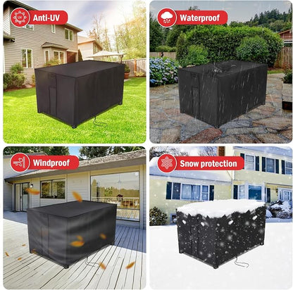 Rectangular Fire Pit Cover for Best Choice Products 42 Inch Gas Fire Pit Table,Outdoor Waterproof Propane Firepit Table Cover - 42 X 20 X 25 Inch