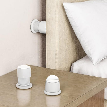 Headboard Stoppers, 1.6-2.6 inches Bed Wall Stopper, Adjustable Bed Frame Anti-Shake Tool, Headboard Bed Stabilizer for Wall Furniture (White - 2 pcs)