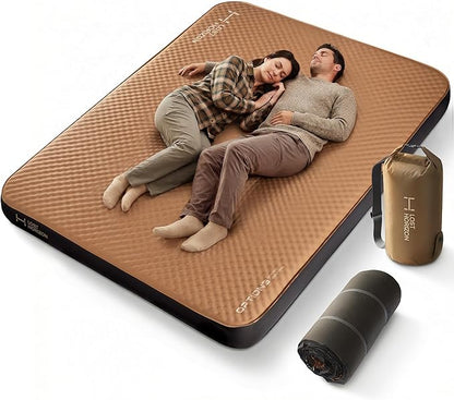 Lost Horizon Air & Foam Camping Mattress, Self-Inflating Sleeping Pad, 4.5" Thick, with Pump Sack, Queen
