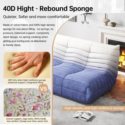 WHGBJA Bean Bag Chairs for Adults with Memory Foam Couch, Loveseat Sofa Chair for Bedroom, Living Room, Reading, Gaming Floor Sofa Couch, Boneless, Comfy
