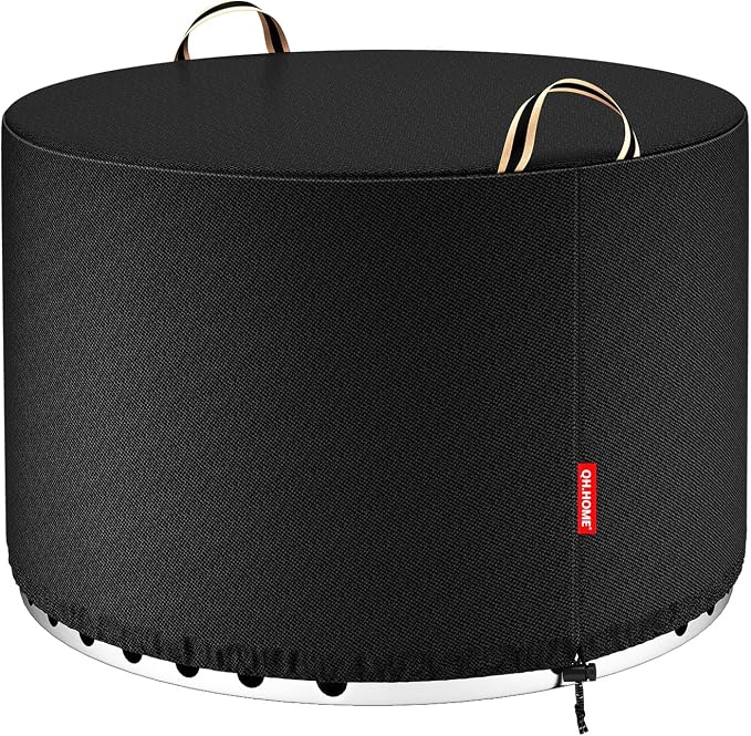 QH.HOME Fire Pit Cover Round for Solo Stove Yukon 27"-29", Waterproof Smokeless Fire Pit Cover, 600D Strong Tear Resistant, Fits for Gas/Table/Bowl Fire pits - 30" D X 18" H