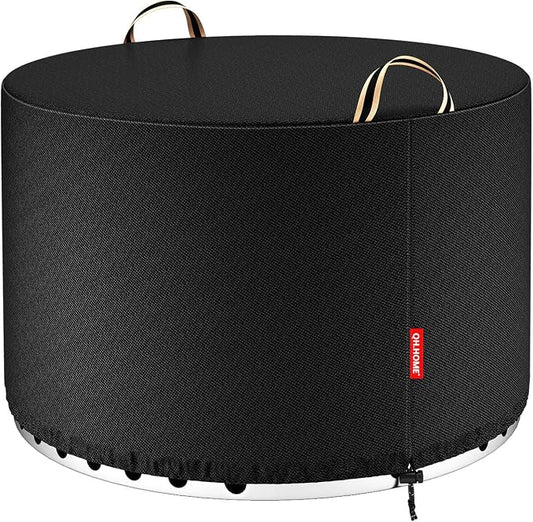 QH.HOME Fire Pit Cover Round for Solo Stove Yukon 27"-29", Waterproof Smokeless Fire Pit Cover, 600D Strong Tear Resistant, Fits for Gas/Table/Bowl Fire pits - 30" D X 18" H