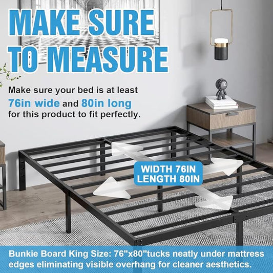 Bunkie Board Queen Size (60x80''), 10mm Bed Boards for Under Mattress, Breathable, Noise Minimizing, Moisture Resistant Bunkieboards, Heavy Duty Bed Support Board for Platform & Slatted Frames