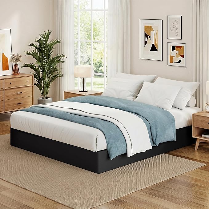 Awesofurni Full Size Box Spring, 10 Inch High Profile Full Box Spring Only, 3000 lbs Heavy Duty Metal Frame Mattress Foundation with Fabric Cover, Easy Assembly-Noise Free