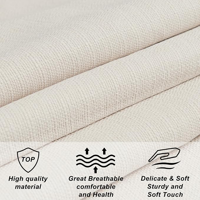 Furpopup Linen Upholstered Headboard King/Cal King Size Latest Model Wall Mount, Bed Frame Mount, Featuring High-Density Sponge Padding, Luxury Texture Easy Assembly Comfort and Style-Ivory