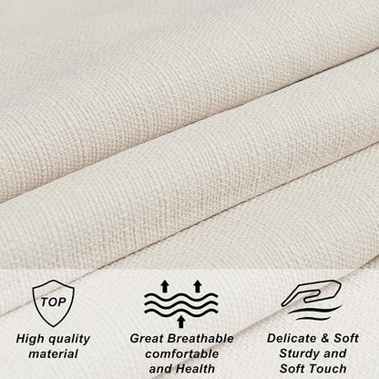 Furpopup Linen Upholstered Headboard King/Cal King Size Latest Model Wall Mount, Bed Frame Mount, Featuring High-Density Sponge Padding, Luxury Texture Easy Assembly Comfort and Style-Ivory
