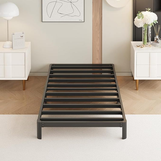 Yicensen 9 Inch Twin Bed Frames with Rounded Corner Legs, Heavy Duty Metal Twin Size Platform Bed Frame No Box Spring Needed, Easy Assembly, Noise Free, Black