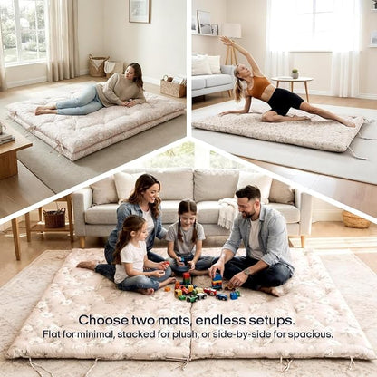 Syrinx Water Resistant Japanese Futon Mattress, Queen Size 80"x60", 2.5 Inch Thick Japanese Floor Mattress Tatami Mat, Foldable Floor Bed Sleeping Pad for Dormitory Guest Room Camping