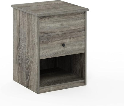 Furinno Jensen Lift Top Nightstand, French Oak Grey