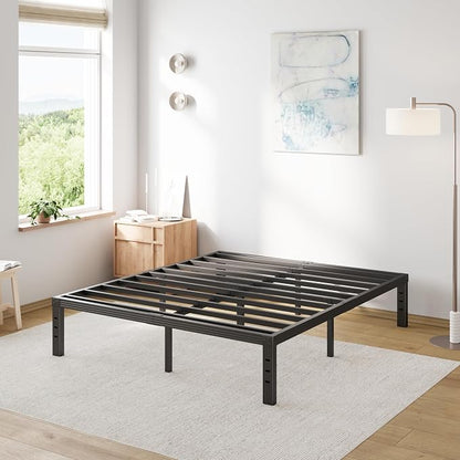 Full Size Bed Frame 14“ High Heavy Duty Metal Platform Bed Frame,Sturdy Steel Support,No Box Spring Needed,Noise-Free,Easy Assembly