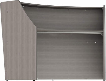Linea Italia Curved Modern Office Desk Easy to Assembly Single Unit Reception Counter for Lobby, Salon, 70" x 27", Ash