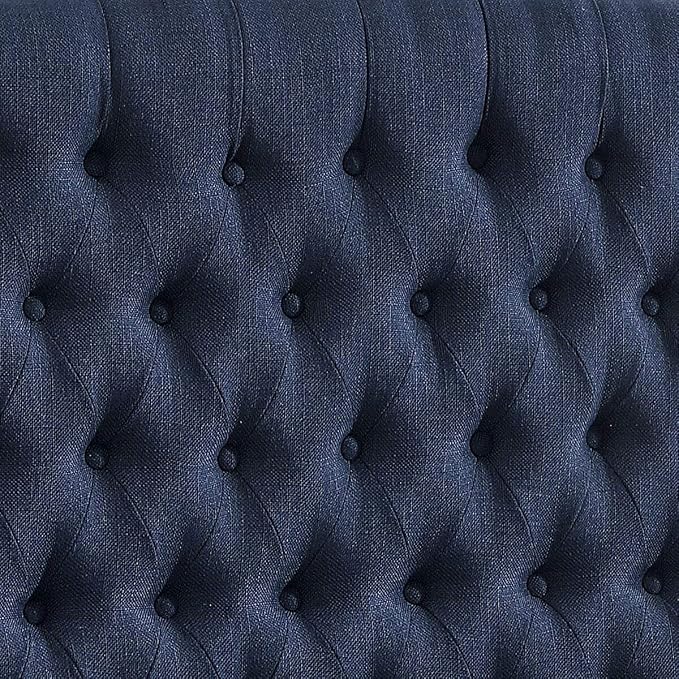 24KF Upholstered Tufted Button Linen Fabric Headboard,Comfortable Fashional Headboard King/CA King Size,Navy Blue