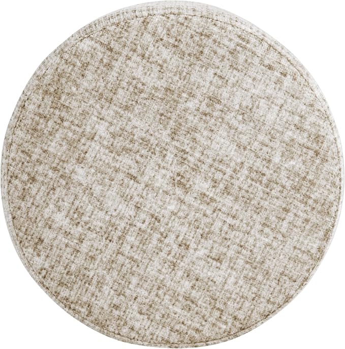 HomePop 19" Round Storage Ottoman - Cream Textural Woven