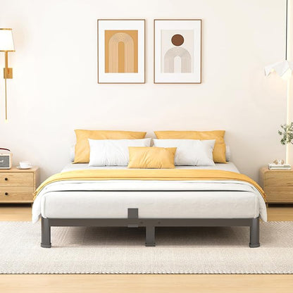 Superay 10 Inch Full Size Metal Platform Bed Frame with Round Corners, Storage Space Under High Bed Frame-Heavy Duty Steel Slats Support, Noise Free - Easy Assembly - No Box Spring Needed