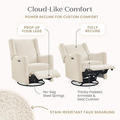 Delta Children Mercer Electronic Power Recliner and Swivel Glider with USB-A and Type-C Ports - Greenguard Gold Certified - Stain-Resistant Performance Fabric is Oeko-TEX Standard 100 Certified, Shell