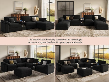 EASE MOOSE Oversized Sectional Modular Sofa, Extra Large v Shape Sectional Couch Wide Deep Seat Modular Cloud Couch,Removable Cover