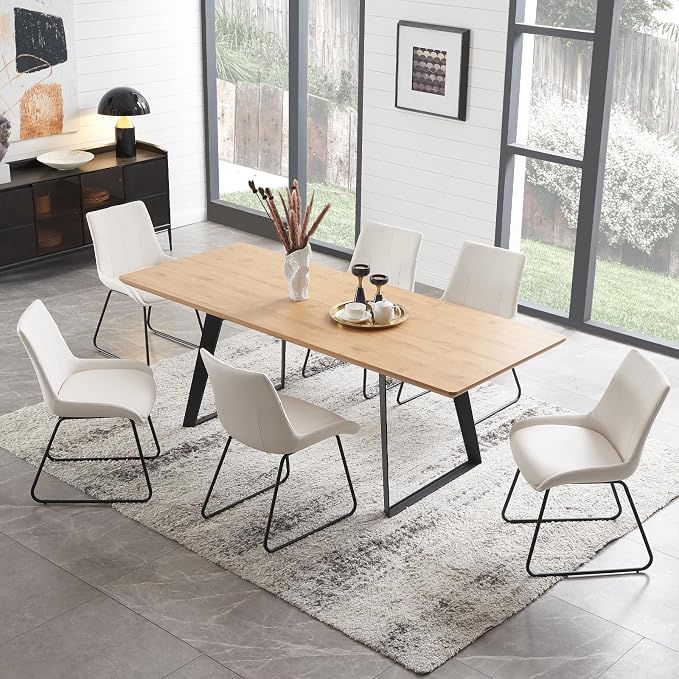 ZckyCine 51‑67 Inch Expandable Dining Table, Rectangular Wooden Tabletop for Small‑Space Homes & Kitchen