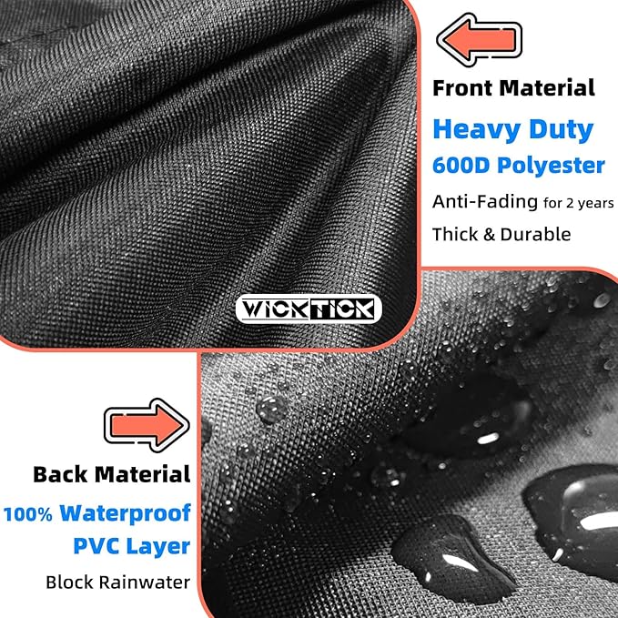 WICKTICK Round Fire Pit Cover 36 x 25 Inch, Waterproof & 600D Heavy Duty Patio Firepit Table Covers, Fits 36, 35, 34, 33, 32, 30 inches Fire Tables / Bowls
