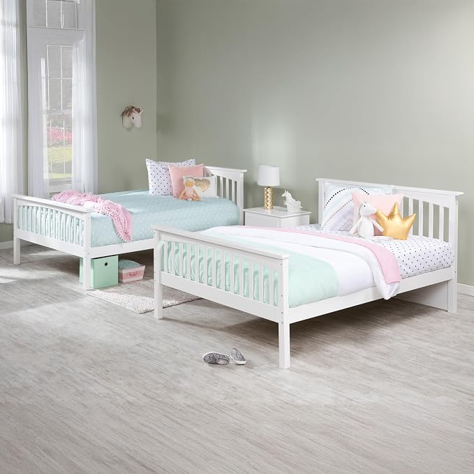 AFI, Columbia Ladder Bunk Bed Full Over Full with Full Trundle, White