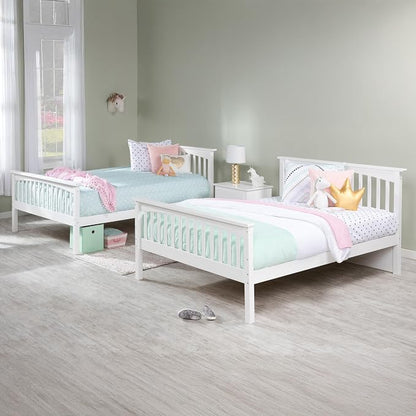 AFI, Columbia Ladder Bunk Bed Full Over Full with Full Trundle, White