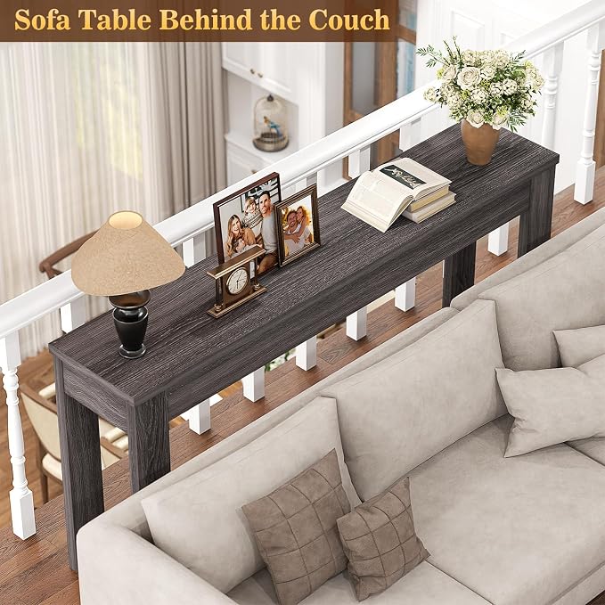 Armocity Console Table, 47" Farmhouse Wood Entryway Table, Sofa Tables Narrow Long Behind Couch, Entry Table for Entrance, Hallway, Living Room, Gray Walnut