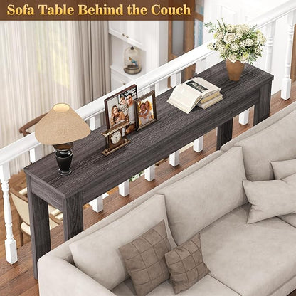 Armocity Console Table, 47" Farmhouse Wood Entryway Table, Sofa Tables Narrow Long Behind Couch, Entry Table for Entrance, Hallway, Living Room, Gray Walnut