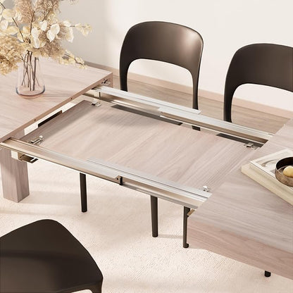 Mobili Fiver, First Extendable Table, 47.2(78.7) x31.5 in, Pearled Elm, Made in Italy