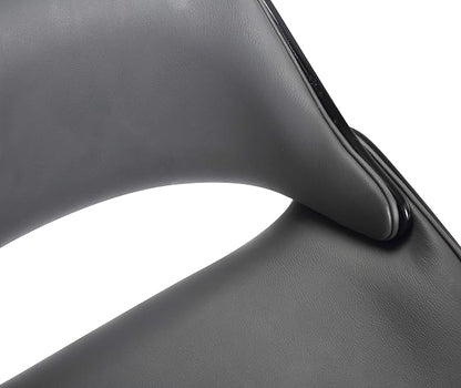 Mona Faux Leather Swivel Barstool, 26" Counter Height, Black and Gray