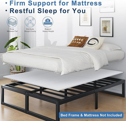 Lutown-Teen Bunkie Board Twin Under Mattress High-Density Polymer Twin Size Bunkie Board Anti-Sag, Breathable, Moisture Resistant, Noise Minimizing, White