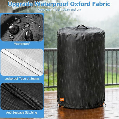 Cover for Ninja Fireside 360 Fire Pit,Outdoor Heavy Duty 600D Waterproof Cover for Ninja Fireside 360 Outdoor Heater,Designed with Buckles and Drawstring to Fix,Fits Ninja Fireside 360 Firepit