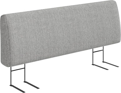 4.7” Upholstered Headboard for Queen Size Bed, No Drill Needed, 5 Min Assembly, Headboard for 8–14 Inch Mattress, Perfect for Renters Dorm Kids Pet, Linen Gray