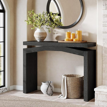 Tribesigns 40-Inch Console Table for Entryway, Farmhouse Sofa Console Behind Couch, Small Entry Table for Hallway, Foyer, Living Room, Black