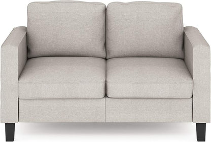 Furinno Bayonne Modern Upholstered Loveseat/Sofa Couch for Living Room, Fog