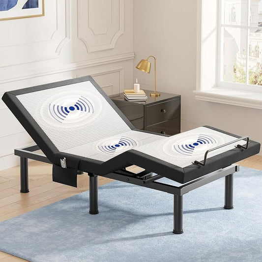 Tami Tami T600 Adjustable Bed Frame Twin XL Size with Remote & Massage - Syncable Electric Beds Bases, Zero Gravity, USB, Side Pocket, Nightlight, Quiet Motor, 5 Min Easy Assembly