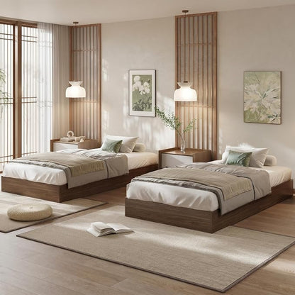 GarveeHome Twin XL Size Wood Platform Bed Frame, Wooden Bed Frame No Headboard, Wood Slat Support, No Box Spring Needed, Easy Assembly