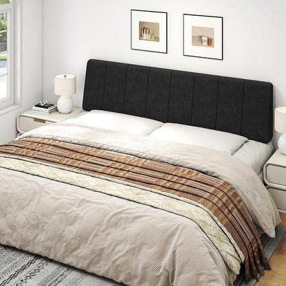 King Size Headboard Only-No Assembly, Upholstered Headboard King Size Linen Fabric Modern Style Headboards Extra-Thick, Black