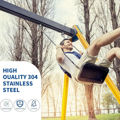 2-Pack Heavy Duty Swing Hangers with Bearings- 304 Stainless Steel Swing Set Brackets, 1500LB Capacity for Porch Swings, Hanging Chairs, Punching Bags, Gym Equipment