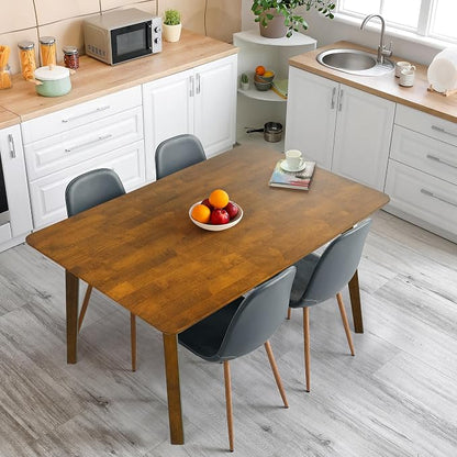 Acacia Verve 48" Solid Wood Dining Table for 4, Rectangular Acacia Wood Kitchen Table, Modern Farmhouse Style, Rustic Natural Finish, Dining Room Furniture, Seats 4 Comfortably, Caramel