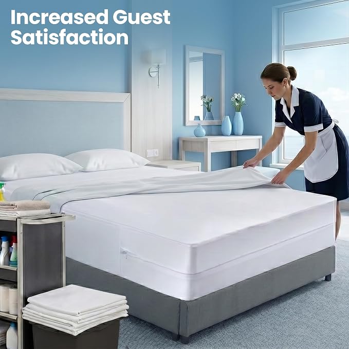 Utopia Bedding Mattress Protector Zippered California King Size (Pack of 10), 100% Waterproof Bed Bug and Dust Mite Proof Mattress Encasement, Absorbent 6 Sided Mattress Cover