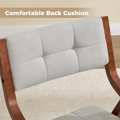 Folding Chairs with Cushion Set of 2,Padded Foldable Dining Chairs,Portable Wooden Folding Dining Chairs for Dining Room Kitchen Wedding Party Indoor Linen Walnut Lightgrey