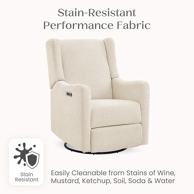 Delta Children Mercer Electronic Power Recliner and Swivel Glider with USB-A and Type-C Ports - Greenguard Gold Certified - Stain-Resistant Performance Fabric is Oeko-TEX Standard 100 Certified, Shell