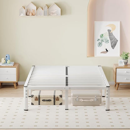 NKZ Full Platform Bed Frame, 18 Inch Metal Bed Frame with Storage Space, No Box Spring Needed, Easy Assembly, Noise Free, 3,500 lbs Heavy Duty Steel Slats Support