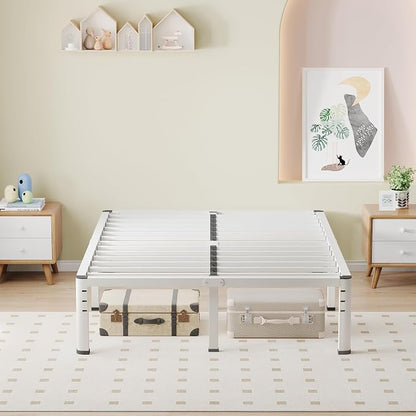 NKZ Full Platform Bed Frame, 20 Inch Metal Bed Frame with Storage Space, No Box Spring Needed, Easy Assembly, Noise Free, 3,500 lbs Heavy Duty Steel Slats Support