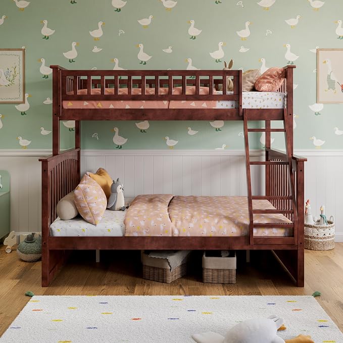 AFI, Columbia Ladder Bunk Bed Twin Over Full, Walnut
