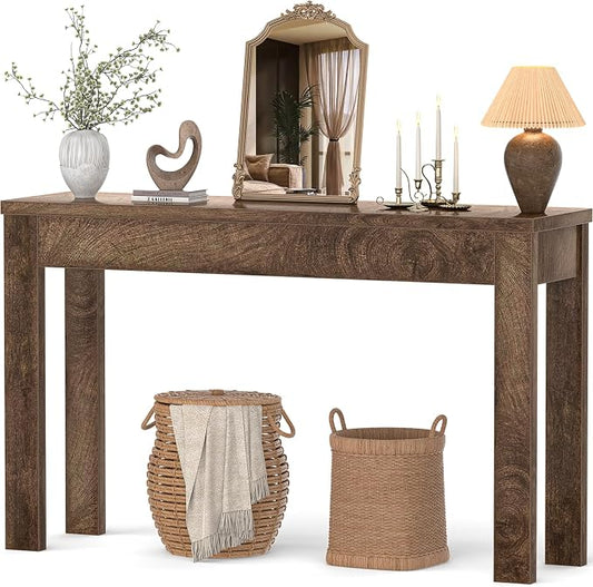 Armocity Console Table, 47" Farmhouse Wood Entryway Table, Sofa Tables Narrow Long Behind Couch, Entry Table for Entrance, Hallway, Living Room, Cracked Oak
