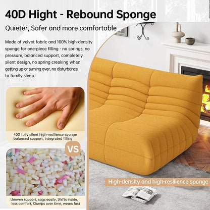 WHGBJA Bean Bag Chairs for Adults with Memory Foam Couch, Loveseat Sofa Chair for Bedroom, Living Room, Reading, Gaming Floor Sofa Couch, Boneless, Comfy